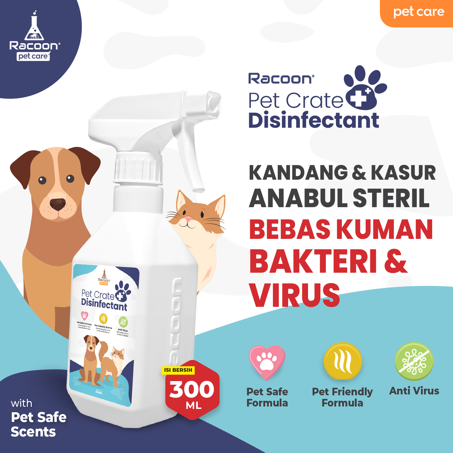 Racoon Pet Crate Disinfectant Photo Product 1