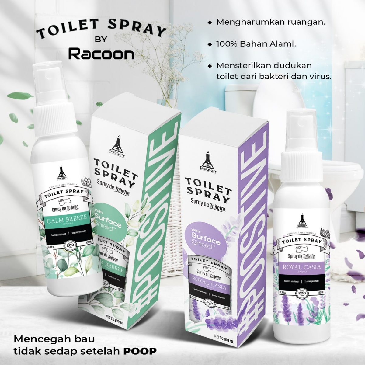 RACOON Toilet Spray Toilet Seat Sanitizer / Aroma Therapy / Toilet