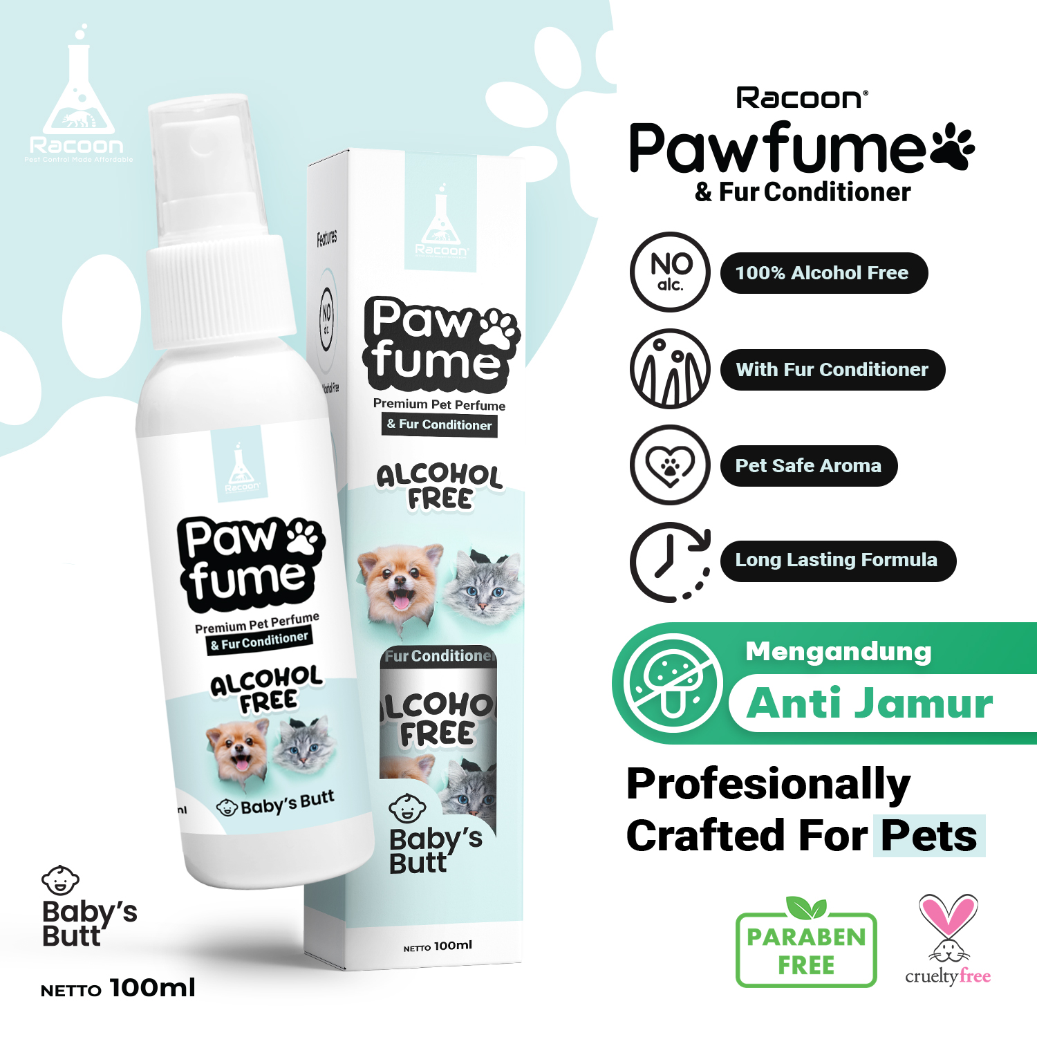 racoon pawfume phopro babys butt fix